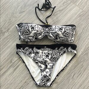Lauren Ralph Lauren Black and White Floral Bikini
